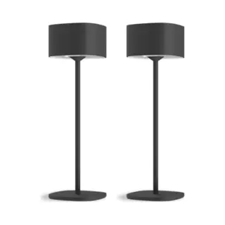 Calex Serino Oplaadbare Tafellamp - 2 Stuks - Draadloos - Binnen En Buiten - Warm Wit Licht - Dimbaar - Zwart