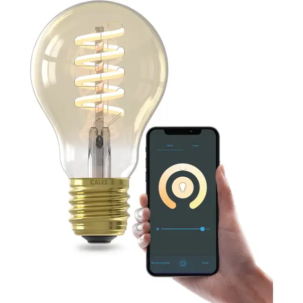 Calex Smart Filament Led Lamp - E27 - Warm Wit Licht - Goud - Slimme Verlichting - A60 - 7W thumbnail