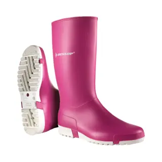 Dunlop Sport - Unisex Knee High Classic Retro Design Wellington Rain Boots, Pink/White, Waterproof And Chemical Resistant Pvc Wellies For Outdoor,