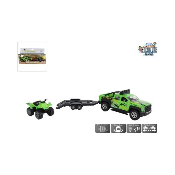 Kids Globe 510220 Gel�ndewagen Mit Anh�nger Mit 29 Cm Leichtem Quad - Kidsglobe 510220 thumbnail