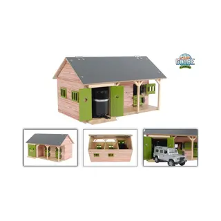 Kids Globe 610249 Horse Stabiel, 1, 32 Schaal (met 2 Paardendozen, 1 Opbergkamer, Zonder Paarden En Accessoires, Paardenboerderij Voor Kinderen, Kleur
