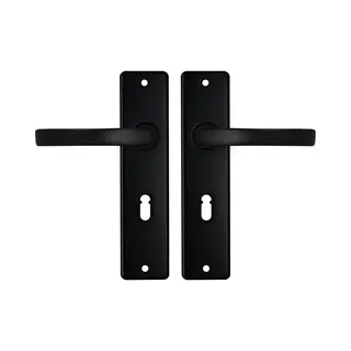 Axa Deurbeslag Set Binnendeur - Edge Basic Blok - Deurkruk Zwart - Met Sleutelgat - SL55 - Deurklink Met Schild