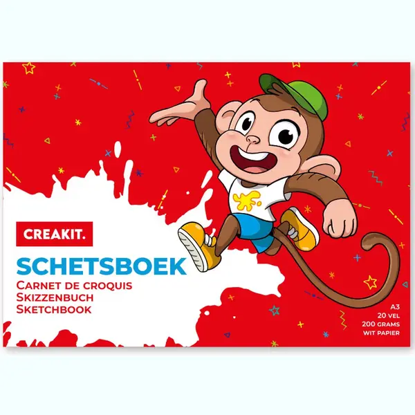 Creakit. Schetsboek – Tekenpapier – A3 Formaat – 20 Vellen – 42 X 29.7 Cm – Gelijmd Aan Bovenzijde – Wit Papier – 200 Gram thumbnail