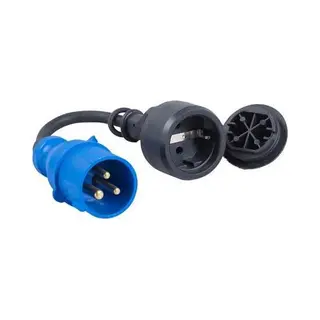 Connectra 48.905 Verbindungskabel 25cm - H07RN-F - 3 G 1, 5 Mm² Cee-Stecker Auf Schuko (0.25 m), Stroomkabel, Zwart