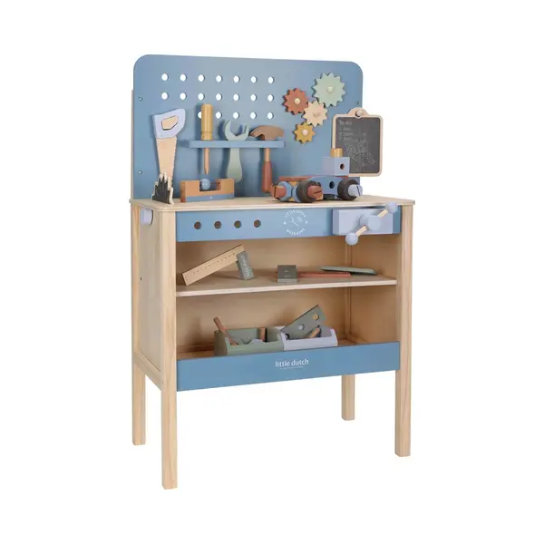 Little Dutch 2545 Holz Spielwerkbank Mit Werkzeug - Blau thumbnail