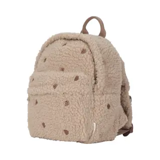 Little Dutch Rucksack Kinderrucksack Teddy Für Kinder Kindergarten Mit Brustgurt Taupe Bestickt - Forest Friends
