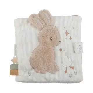Little Dutch Fühlbuch Stoffbuch Babybuch Aus Weichem Stoff Aktivität, Entdecken Und Knistern Hase Weiß - Newborn Naturals