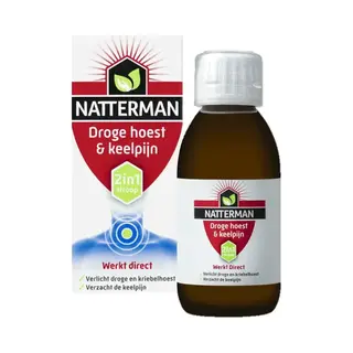 Natterman Droge Hoest & Keelpijn 2-in-1 Siroop - Verlicht Droge En Kriebelhoest - Verzacht De Keelpijn - Hoestdrank - Medisch Hulpmiddel - 150 Ml