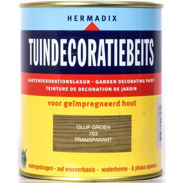 Hermadix Tuindecoratiebeits Transparant 763 Olijf Groen - 0.75 L thumbnail