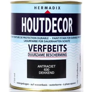 Hermadix Houtdecor Verfbeits Dekkend - 0, 75 Liter - 630 Antraciet