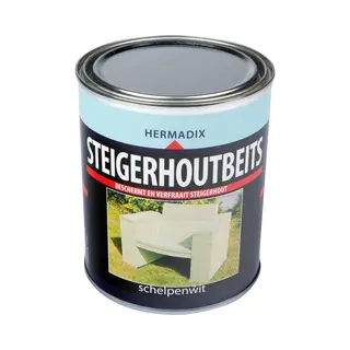 Hermadix Steigerhoutbeits - 0, 75 Liter - Schelpen Wit