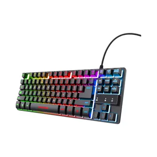 Trust Gxt 833 Thado toetsenbord Gamen Usb Nederlands Zwart, Zilver