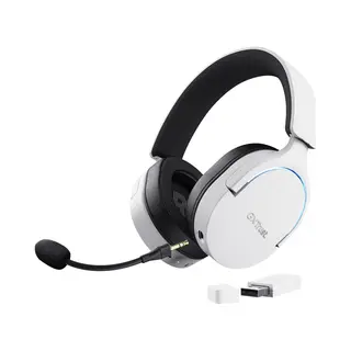 Trust Gxt 491W Fayzo Headset Bedraad en draadloos Hoofdband Gamen Usb Type-C Bluetooth Zwart, Wit