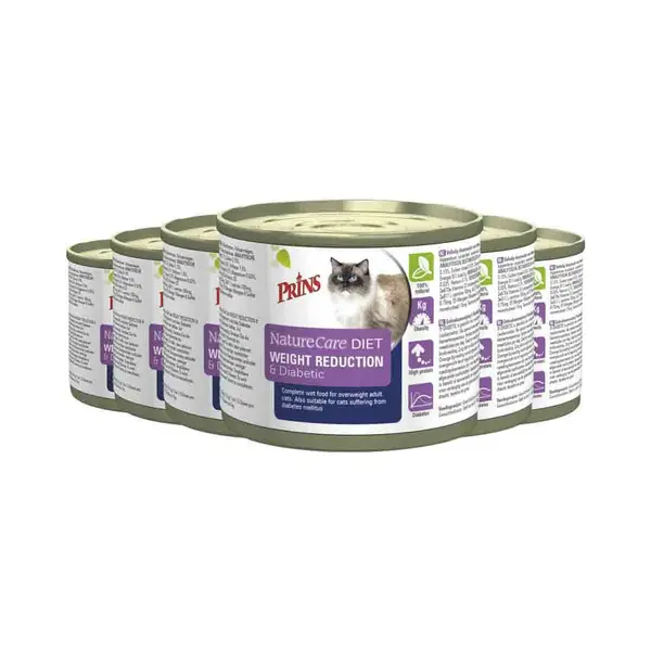 6x Prins NatureCare Diet Kattenvoer Nat Weight Reduction&Diabetic 200 Gr thumbnail