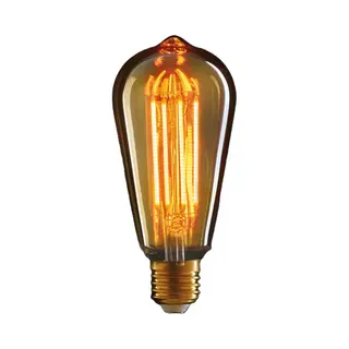 Anna's Collection Led Retro Gloeilamp - Sfeerlamp/designlamp - Oranje Glas - 145 X 64 Mm