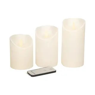 Anna's Collection Stompkaarsen - 3x St - Creme/parel Wit - Led Kaarsen - Afstandsbediening