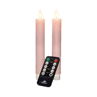 Anna's Collection Led Dinerkaarsen - 2x St - Lichtroze - 18 Cm - Met Afstandsbediening