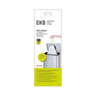 6x Eko Afvalzak Met Trekband Wit 3–6 Liter Type A 30 Zakken
