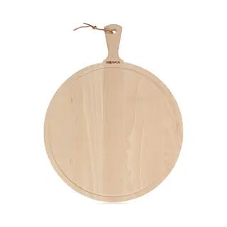 Boska Serveerplank Rond Amigo Xl - Borrelplank Met Handgreep - Rustiek Beukenhout - Bruin - ⌀ 42 Cm