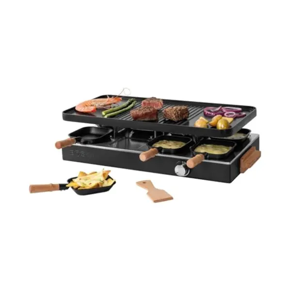 Boska Gourmet Party – Gourmetstel Voor 8 Personen - Met Omkeerbare Grillplaat - Beukenhout En Staal thumbnail