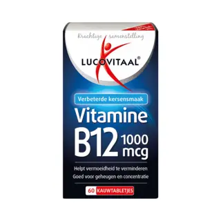 Lucovitaal Vitamine B12 1000 Micogram Voedingssupplement - 60 Kauwtabletten - Kersensmaak