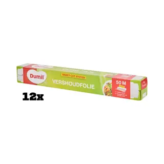 Dumil® | Voordeelpak 12 X 50m Rol Vershoudfolie | Grootverpakking