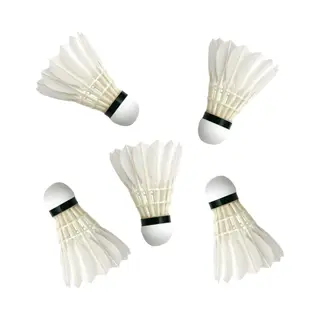 Summer Play Badminton Shuttles - 5x St - Wit - 9 X 6 Cm - Met Veertjes - Veren Shuttles - Veren Shuttles Om Mee Te Badmintonnen
