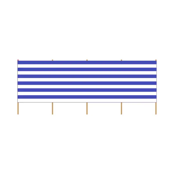 Gebro Windscherm - Gestreept Wit/donkerblauw - 3 X 1, 5 Meter - Strand/camping Scherm thumbnail