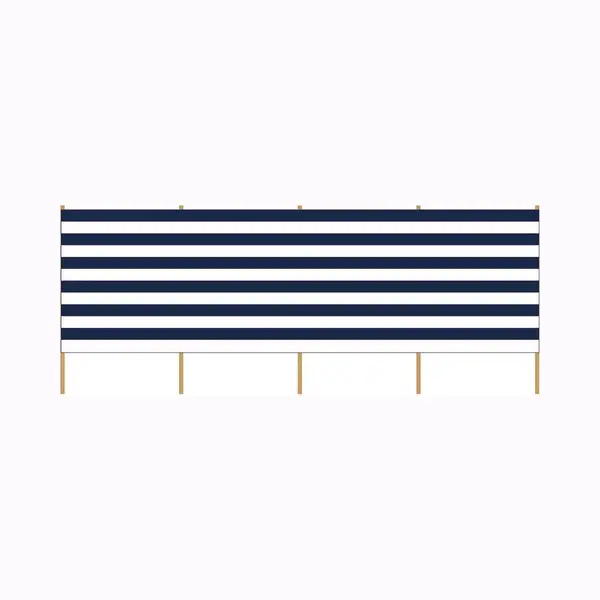 Gebro Windscherm - Gestreept Wit/blauw - 3 Meter X 120 Cm - Beschutting/schermen Voor Op Het Strand/de Camping thumbnail