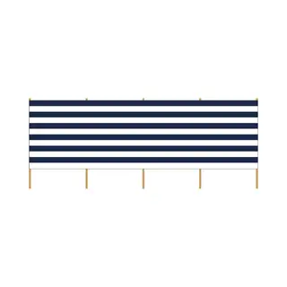 Gebro Strand/camping - Windscherm - Gestreept - Wit/blauw 4.65 X 1, 50 Meter - Strandscherm - Windzeil - Zonscherm - Windstopper