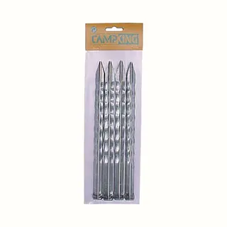 Campking Tentharing Gekarteld 24 Cm - 10 Stuks