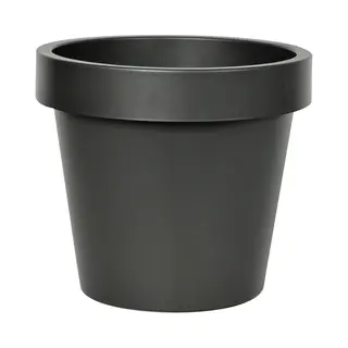 Mega Collections Plantenpot/bloempot - Kunststof - Zwart - Buiten - D30 X H27 Cm