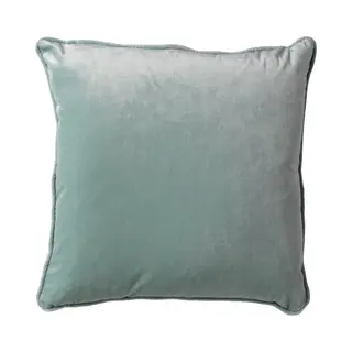 Dutch Decor Finn - Sierkussen 45x45 Cm - Velvet - Effen Kleur - Jadeite - Lichtgroen - Inclusief Binnenkussen - Luxe Kussens Voor Woonkamer & Bank