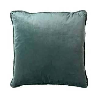 Dutch Decor Finn - Sierkussen 60x60 Cm - Velvet - Effen Kleur - Sagebrush Green - Groen - Inclusief Binnenkussen - Luxe Kussens Voor Woonkamer & Bank
