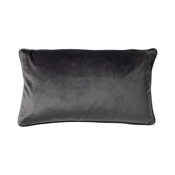 Dutch Decor Finn - Sierkussen 30x50 Cm - Velvet - Lendekussen - Charcoal Gray - Antraciet - Inclusief Binnenkussen - Luxe Kussens Voor Woonkamer & thumbnail