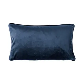 Dutch Decor Finn - Sierkussen 30x50 Cm - Velvet - Lendekussen - Insignia Blue - Donkerblauw - Inclusief Binnenkussen - Luxe Kussens Voor Woonkamer &