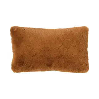 Dutch Decor Zaya - Kussenhoes 30x50 Cm - Bontlook - Effen Kleur - Tobacco Brown - Bruin - Met Rits - Zonder Binnenkussen