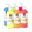 geel, rood, blauw, groen, oranje, roze