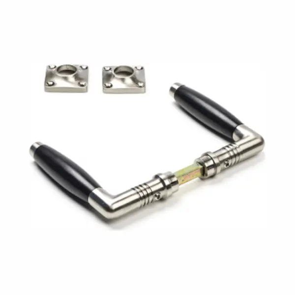 Intersteel Deurkruk Ton Basic Met Vierkant Rozet Nikkel Mat/ebbenhout thumbnail