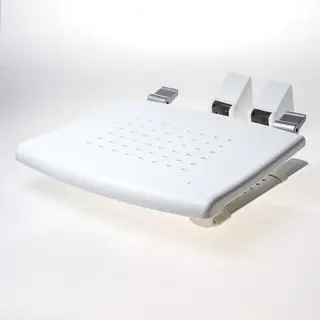 SecuCare 8045.005.03 Duschsitz Zur Befestigung An Der Wand, Zusammenklappbar, Mit Ausziehbaren Füßen, 420 X 380 Mm