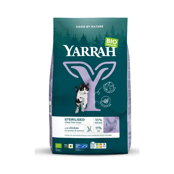 Yarrah Bio Sterilised Weizenfrei Mit Bio Huhn - 2 Kg thumbnail