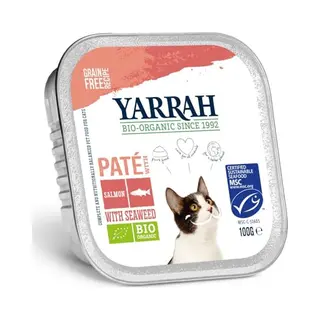 Yarrah Bio Katze Schale Pastete Getreidefrei Lachs (Msc) 6 X 100 G