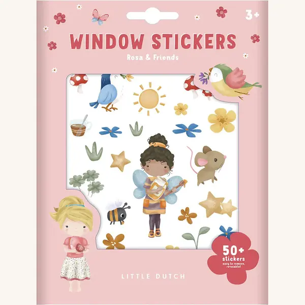 Little Dutch 125582 Fensteraufkleber/Sticker - Rosa & Friends thumbnail