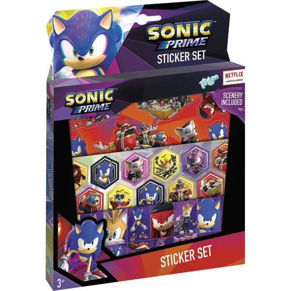 Sonic Stickers 3 Stickervellen En Speelachtergrond Totum Stickerset - Speelgoed Stickeren Voor Gaming Fans thumbnail