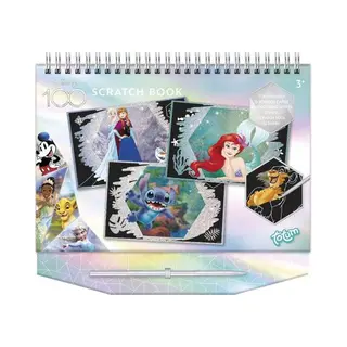Totum Disney 100 Scratch Book & Colouring Stencils And Glitter Stickers With Anna & Elsa, Mickey Mouse, Simba, Etc. Activity Book For At Home And On