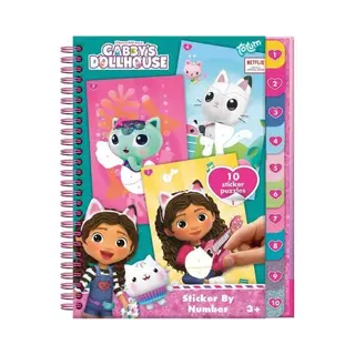 Totum Gabby's Poppenhuis - Sticker Puzzelboekje - 10 Stickerpuzzels En Kleurplaten