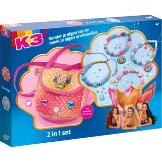 K3 Totum 2 In 1 Knutselset Zeemeermin 4 Armbandjes Maken En Handtasje 15 X 13 Cm Versieren 300 Delig Studio 100 Creatief Speelgoed Meisjes Junior