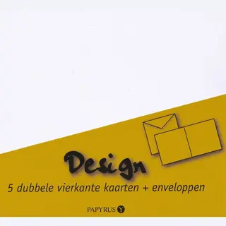 Papyrus Dubbele Kaart + Envelop - Vierkant 13 X 13 Cm - Wit - 5 Stuks
