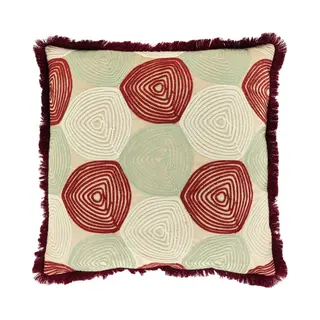 Unique Living Sierkussen Sem - Stof - Beige/Bordeaux/Bruin - 45 X 45 Cm (BxHxD)