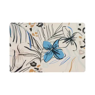 Unique Living Placemat/onderlegger - 1x - Blad/bloem Motief - 44 X 28 Cm - Tafeldecoratie